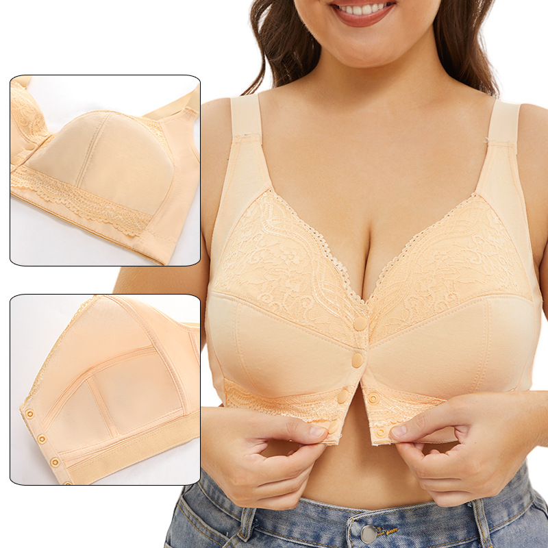 Bralette Triangle Set - A-G カップ女性プラスサイズのブラジャーフロント閉鎖プッシュアップワイヤーフリーブラジャーセクシーなワイヤレスレース通気性 Bralette 下着ランジェリー