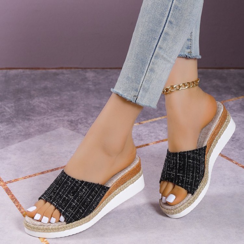 Wedge Espadrille Women - レディース ウェッジサンダル エスパドリーユ プラットフォーム ミュール オープントゥ