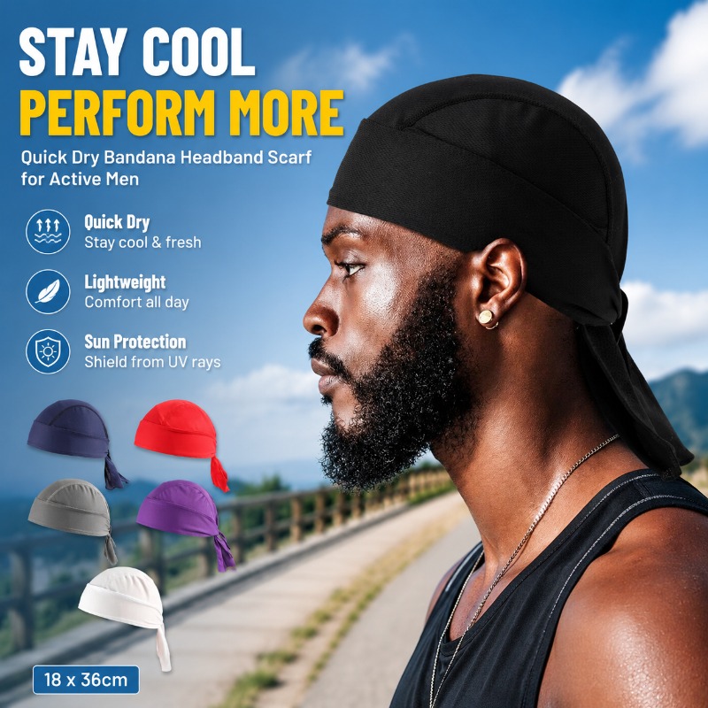 Headband Summer Knit - 速乾性ポリエステルバンダナヘッドバンドスカーフ男性用夏ランニングハイキングサイクリングバラクラバ帽子18x36cm