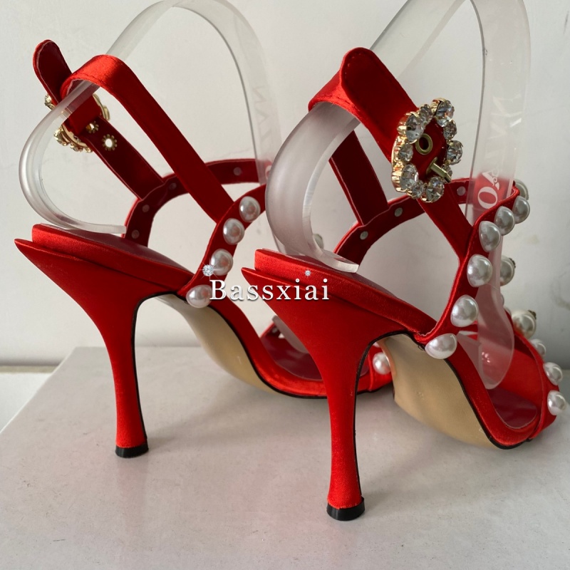 パールビーズ装飾 Tストラップ スティレットヒール サンダル - Sandal Strappy Heeled のレビューと価格