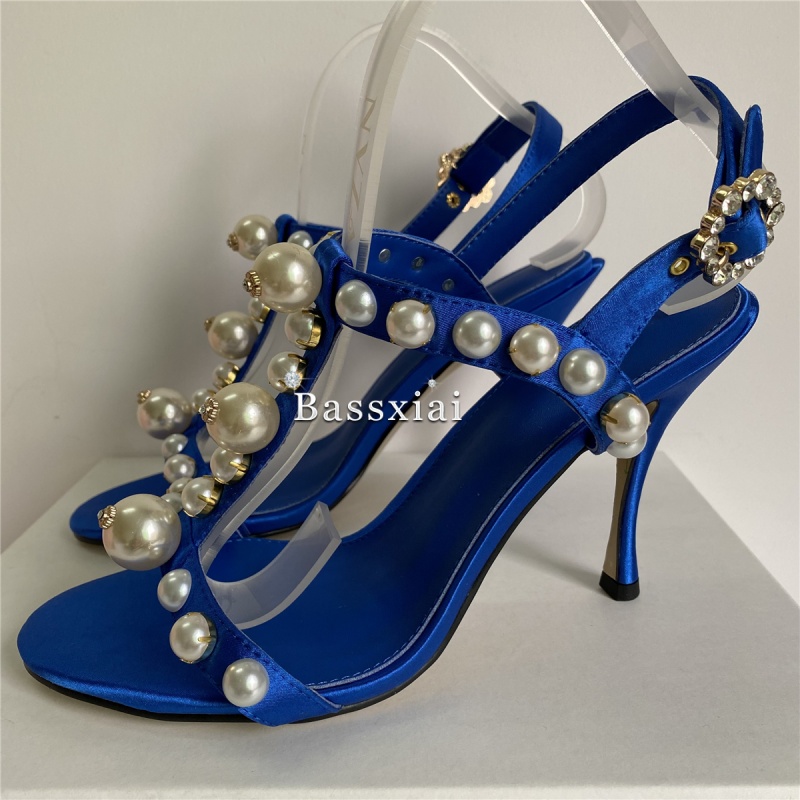 パールビーズ装飾 Tストラップ スティレットヒール サンダル - Sandal Strappy Heeled のレビューと価格
