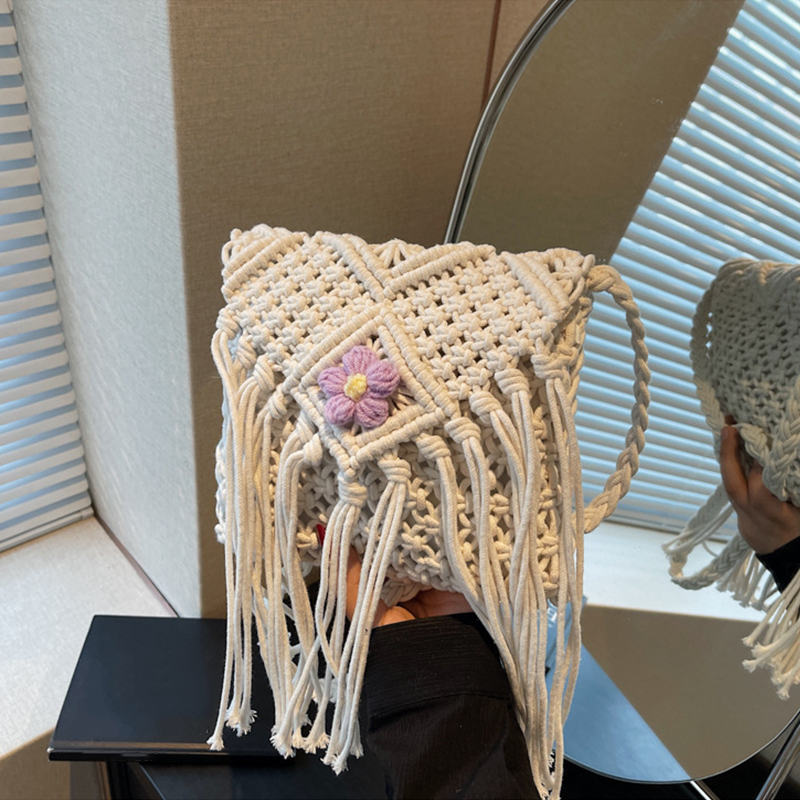 女性のためのサマーバッグ手作りタッセルビーチバッグ織ハンドバ - Crochet Bag Raffia のレビューと価格
