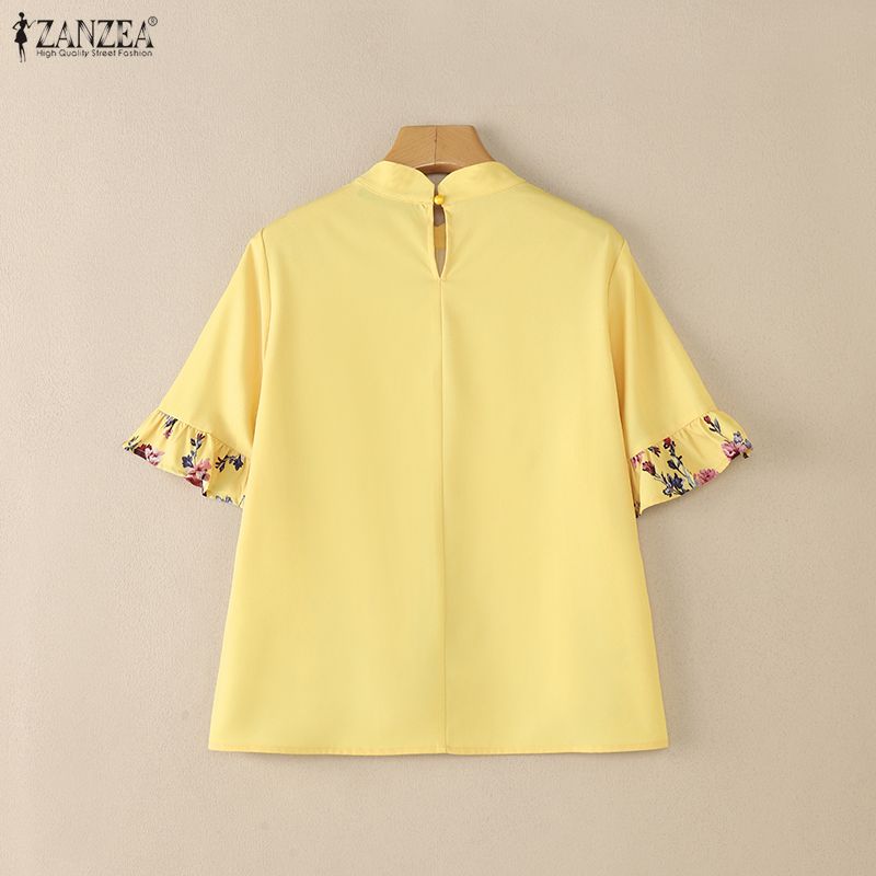 ZANZEA 女性夏ボヘメインホリデートップス花柄パッチワー - Romper Floral Print のレビューと価格