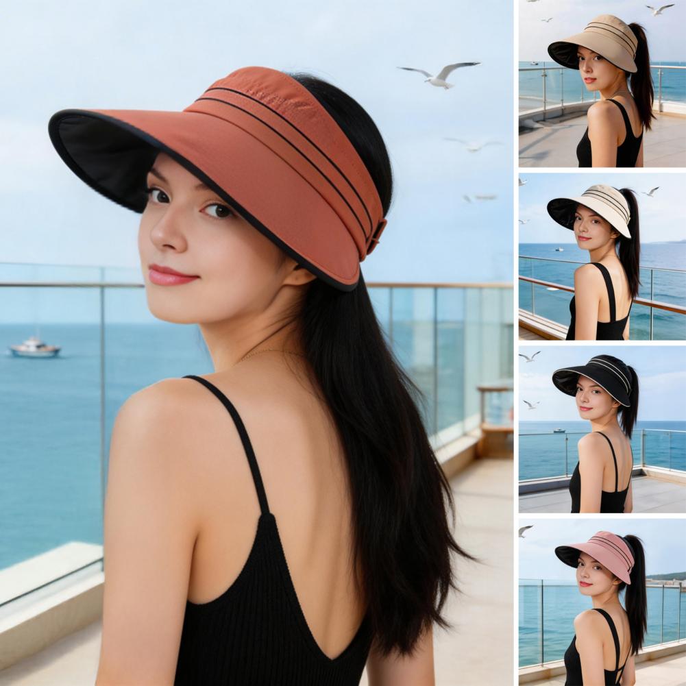 女性用サンハット ポニーテール穴付き つば広フロッピーハット - Hat Floppy Wide のレビューと価格