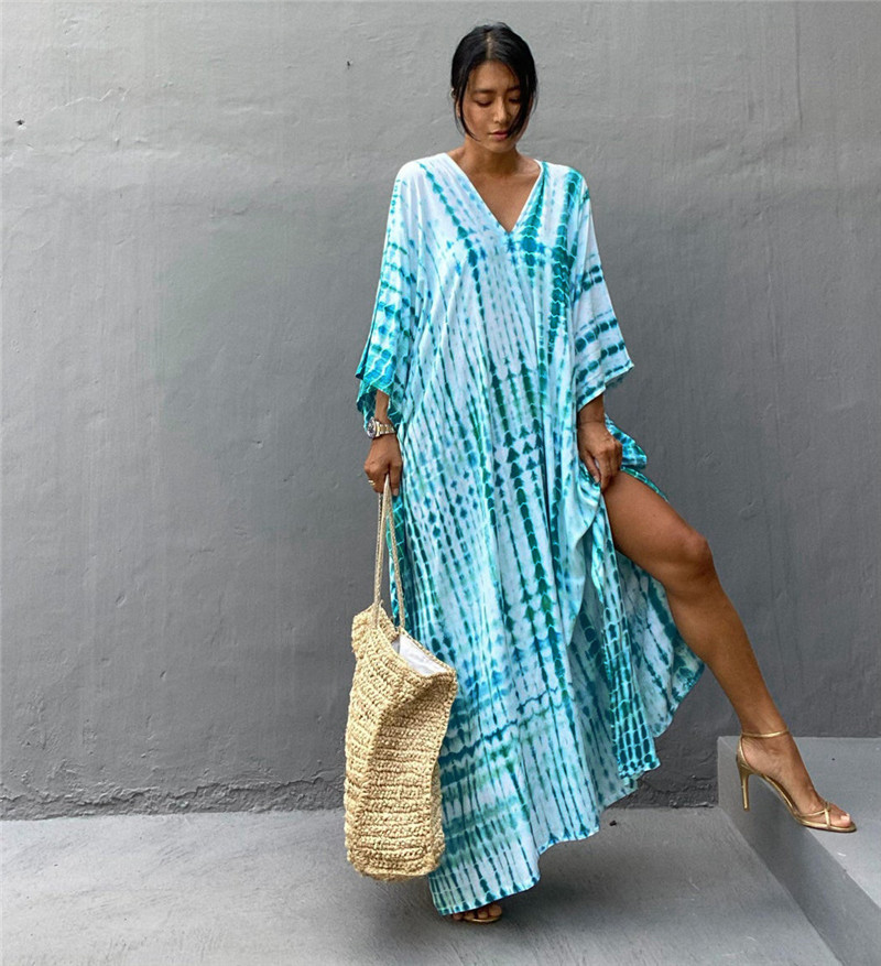 プラスサイズ女性用ビーチウェア ロングビーチカバーアップ カ - Cover Up Kaftan のレビューと価格