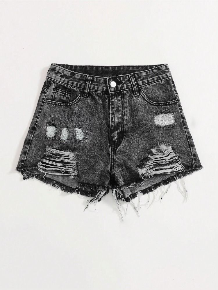 2026年ニューヴィンテージウォッシュドデニムショーツ レデ - Shorts Denim Frayed のレビューと価格