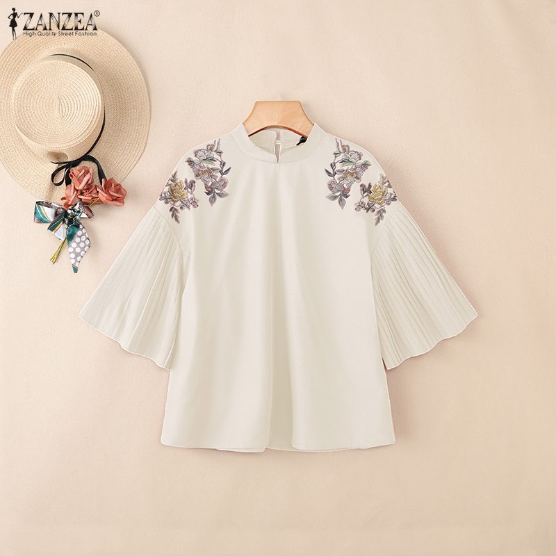 2026 ZANZEA 夏花柄プリントブラウススタイリッシュ - Romper Floral Print のレビューと価格
