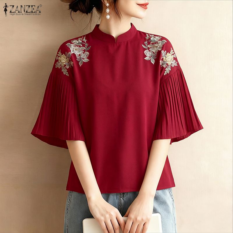 2026 ZANZEA 夏花柄プリントブラウススタイリッシュ - Romper Floral Print のレビューと価格