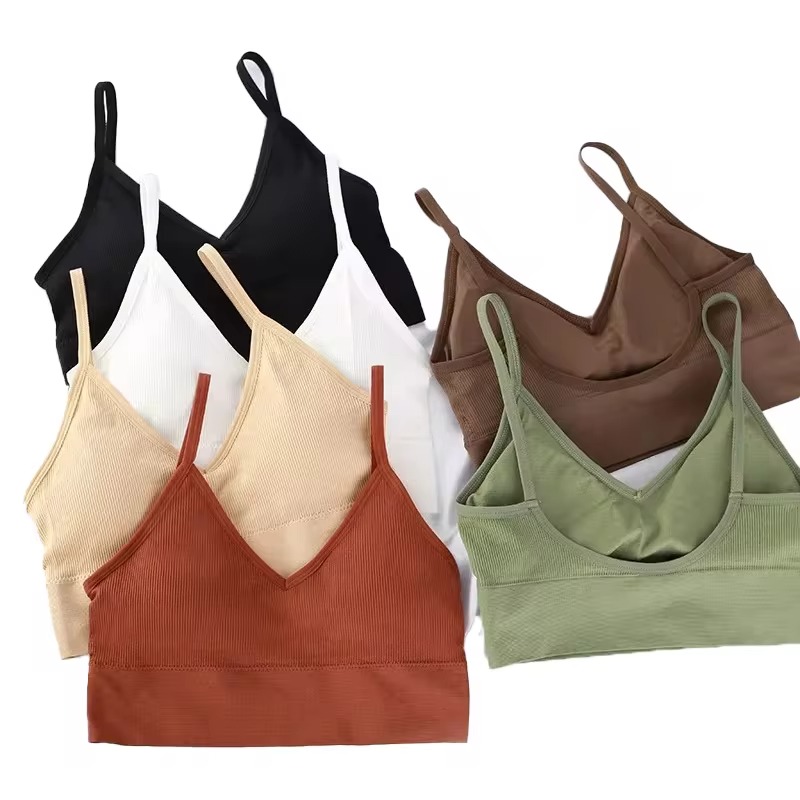 シームレスな女性プッシュアップブラジャー美しいバックブラジャ - Bralette Triangle Set のレビューと価格