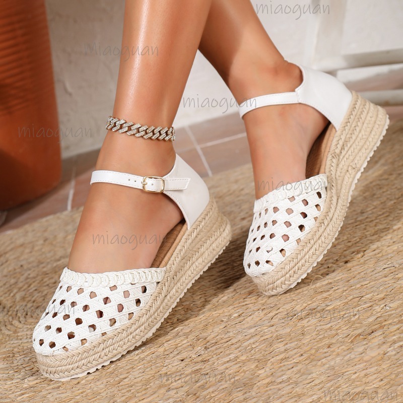 ボヘミアンスタイル レディース 中空編み込み エスパドリーユ - Wedge Espadrille Women のレビューと価格