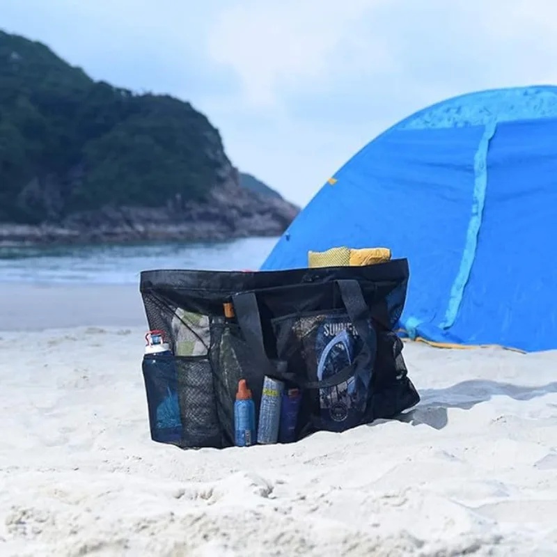 2026年新型大容量メッシュビーチトートバッグ多ポケット水着 - Tote Bag Beach のレビューと価格