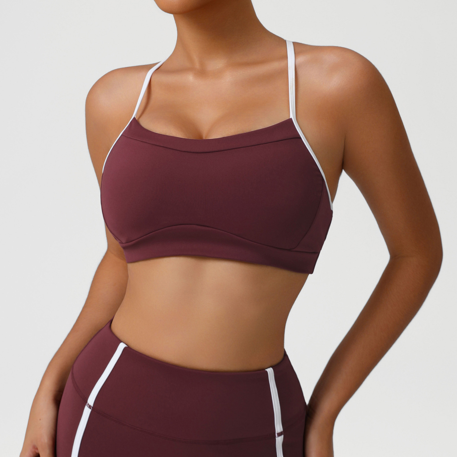 伸縮性のあるソフトスポーツ下着女性高衝撃フィットネスヨガブラ - Crop Top Crochet のレビューと価格