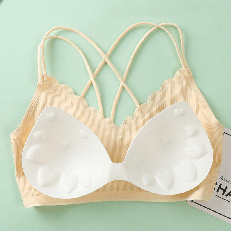 女性のためのセクシーな3Dスポーツブラ,シームレス,ストラッ - Bralette Triangle Set のレビューと価格