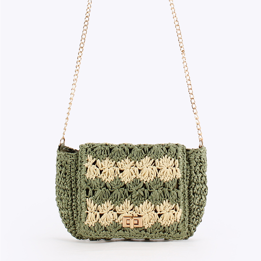 女性用ストロークロスボディバッグ 夏用パッチワーク織りショル - Crochet Bag Raffia のレビューと価格