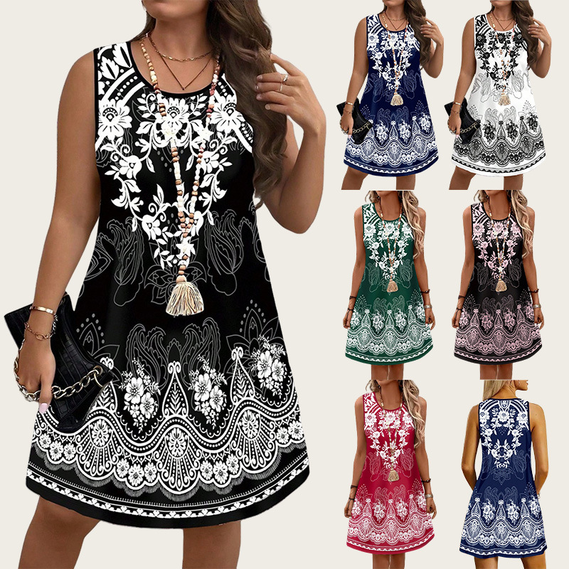 エスニックスタイルヴィンテージドレス 2026 夏の女性のド - Romper Floral Print のレビューと価格