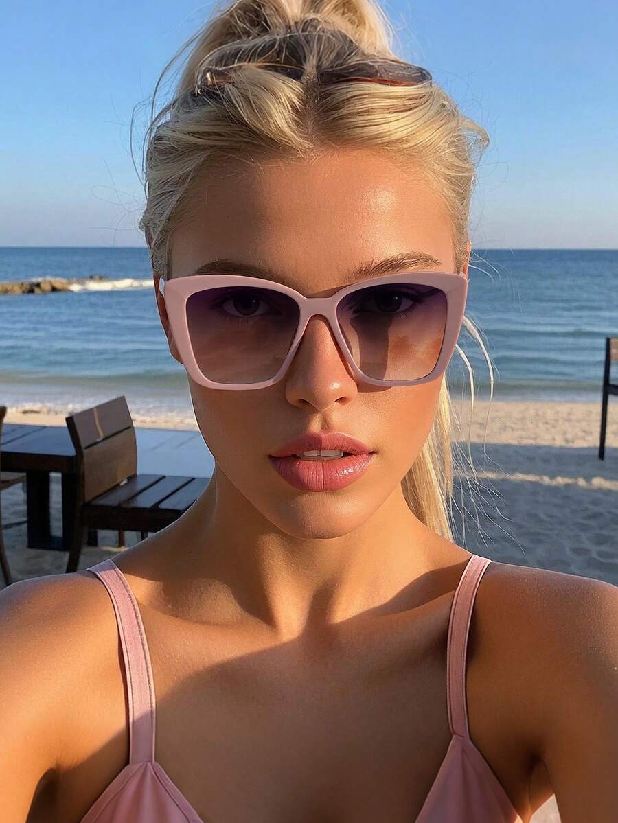 1組のプラスチック製キャットアイクラシックファッションメガネ - Sunglasses Cat Eye のレビューと価格