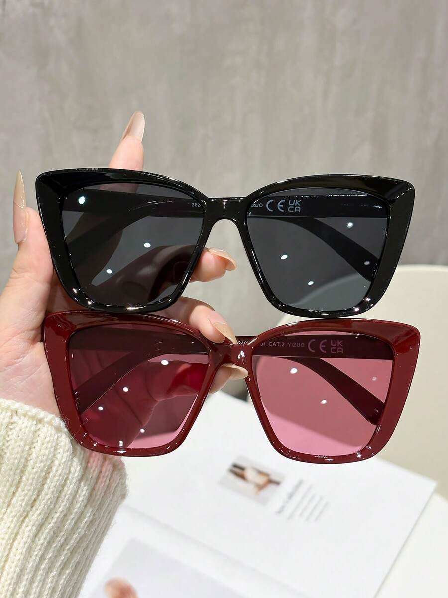 1組のプラスチック製キャットアイクラシックファッションメガネ - Sunglasses Cat Eye のレビューと価格