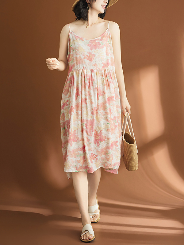 カジュアルなコットンリネン素材の女性用ワンピース、芸術的なス - Linen Dress Wrap のレビューと価格