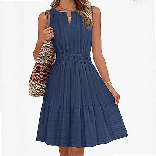 春夏 レディース ノースリーブワンピース ラップVネック プ - Linen Dress Wrap のレビューと価格