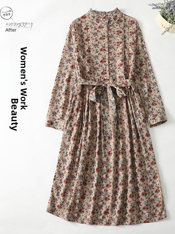エレガントな花柄プリントAラインワンピース レディース ウエ - Midi Skirt Floral のレビューと価格