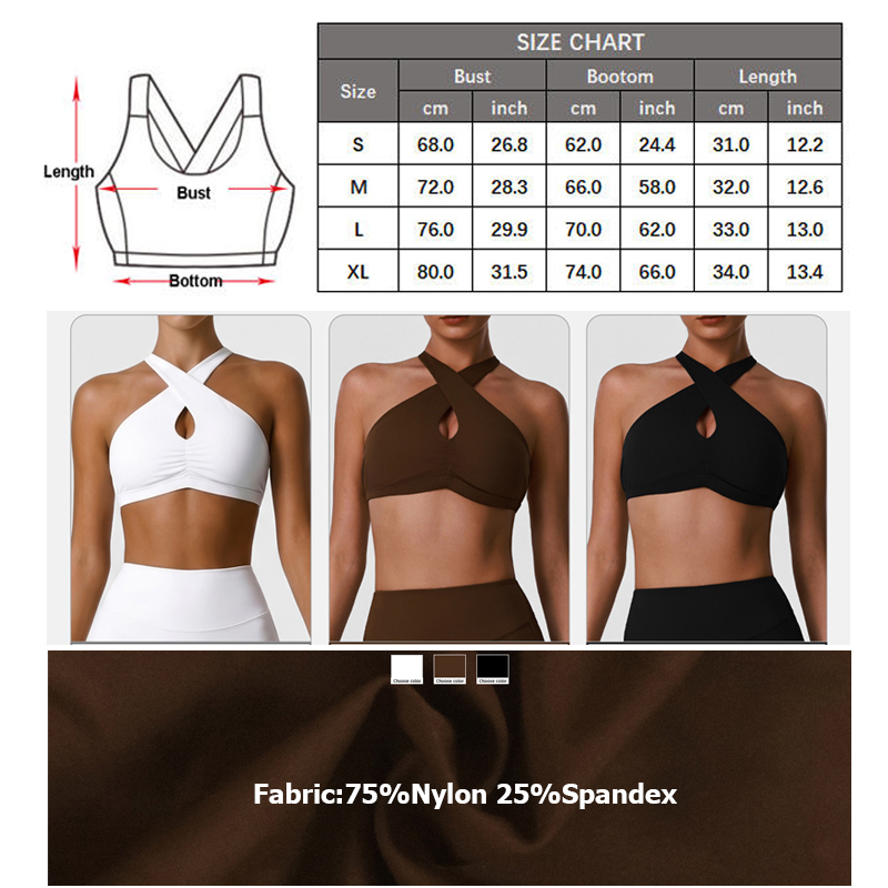 女性ソフトスポーツ下着無地高衝撃ジムヨガブラ通気性速乾フィッ - Crop Top Crochet のレビューと価格