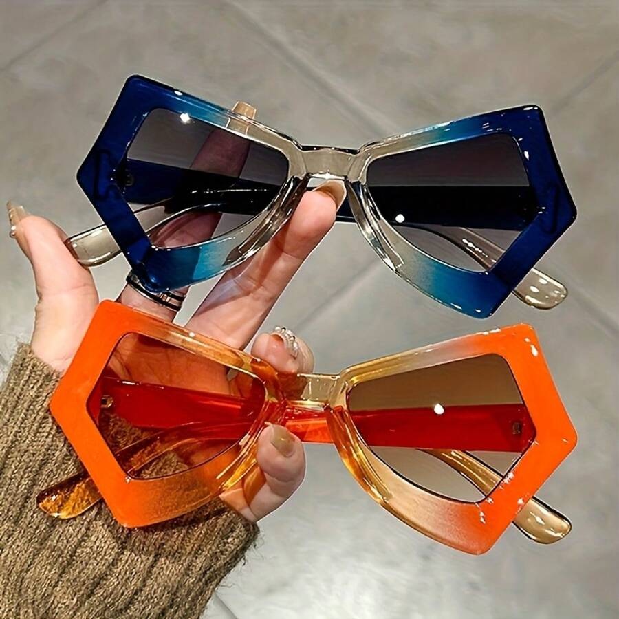 2ピースセットスタイル、不規則な色、ユニークな蝶のフレームと - Sunglasses Cat Eye のレビューと価格
