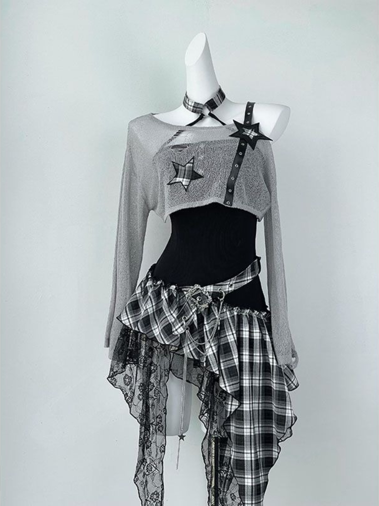 2000 年代 Y2K スパイシーガールデザイン不規則なセッ - Cover Up Kaftan のレビューと価格