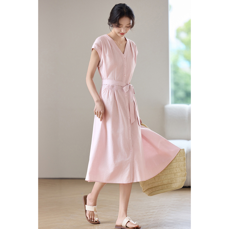 SENTUBILA レディース ミディ ピンク ドレス コッ - Linen Dress Wrap のレビューと価格
