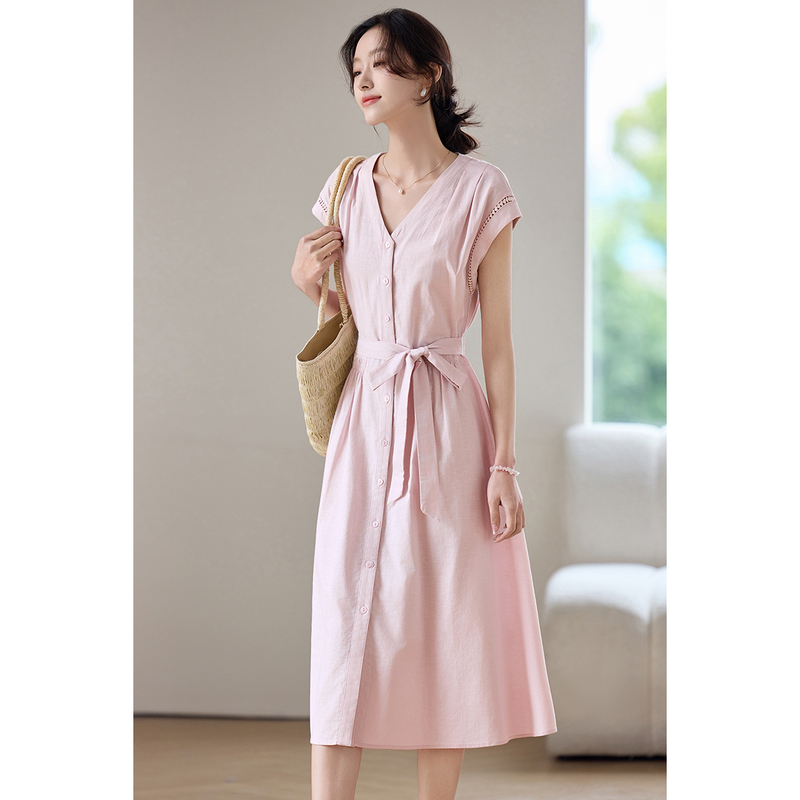 SENTUBILA レディース ミディ ピンク ドレス コッ - Linen Dress Wrap のレビューと価格