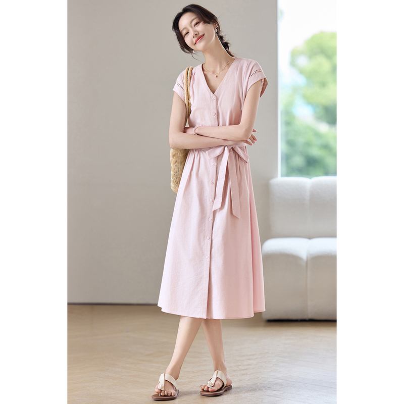 SENTUBILA レディース ミディ ピンク ドレス コッ - Linen Dress Wrap のレビューと価格
