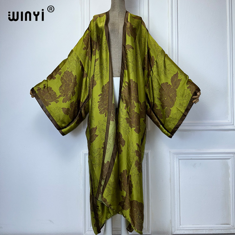 Winyi-女性のボヘミアンプリント着物,カーディガン,ビー - Cover Up Kaftan のレビューと価格