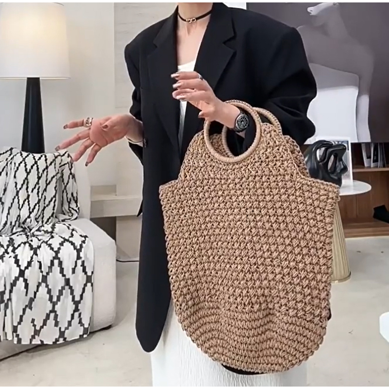 ブランド織クラッチバッグ高級新ハイエンド海辺休暇旅行大容量わ - Crochet Bag Raffia のレビューと価格