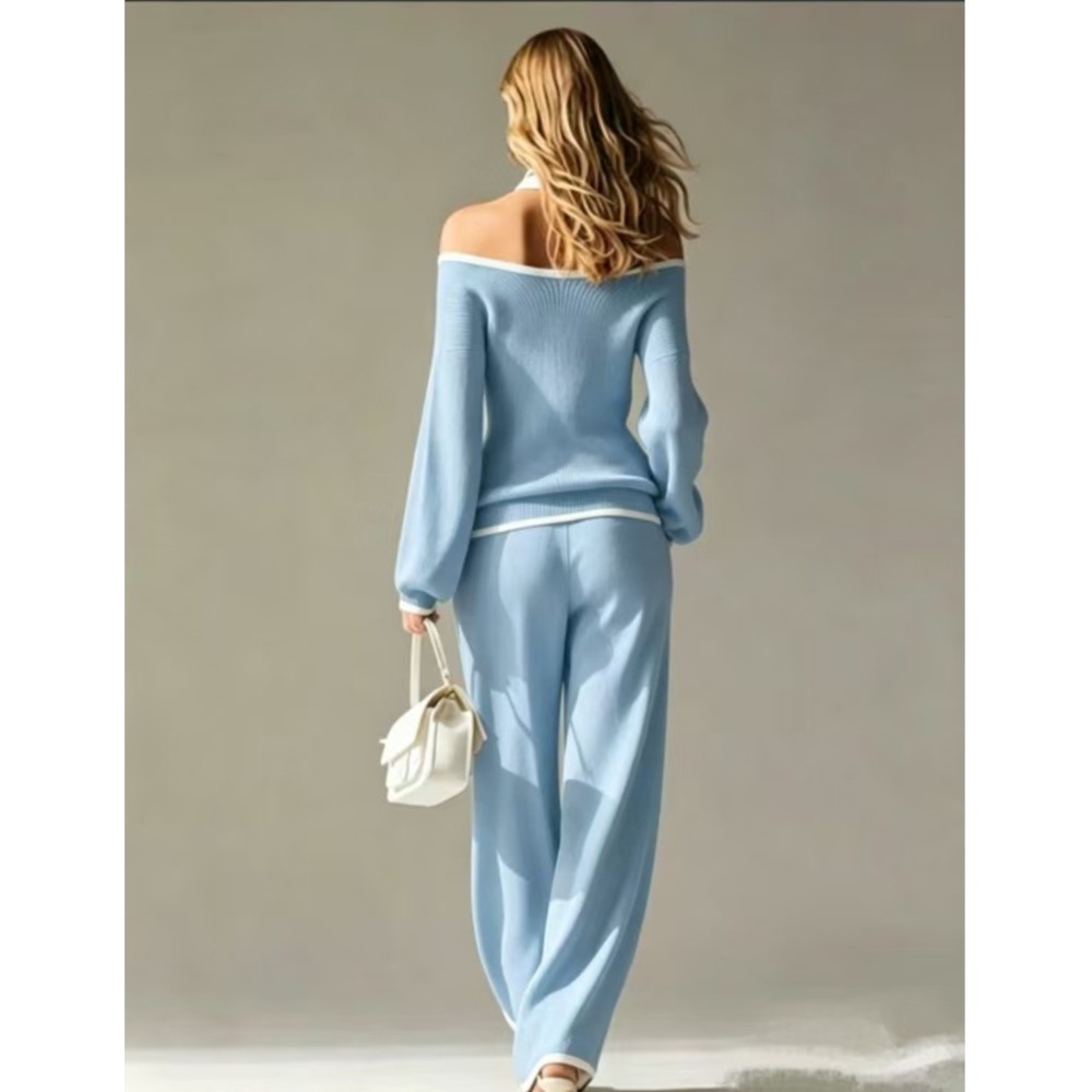 女性のセクシーなオフショルダー長袖 Tシャツズボン 2 点セ - Blouse Off Shoulder のレビューと価格